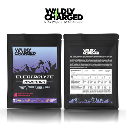 Wildly Charged Electrolyte Hydration Powder - 8 Single Servings Variety Pack