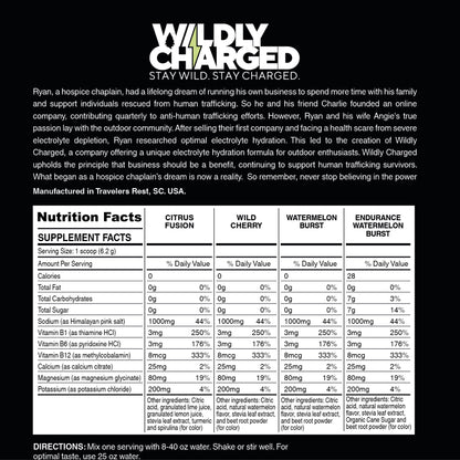 Wildly Charged Electrolyte Hydration Powder - 8 Single Servings Variety Pack