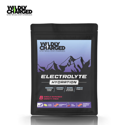 Wildly Charged Electrolyte Hydration Powder - 8 Single Servings Variety Pack